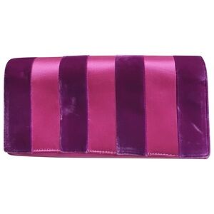 Diane von Furstenberg Pink and Purple Velvet Clutch
